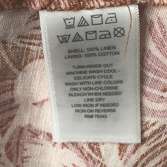 TAHARI NWT Short Floral Party/Cocktail Dress, Pink Lining 100% Linen. - Picture 5 of 7